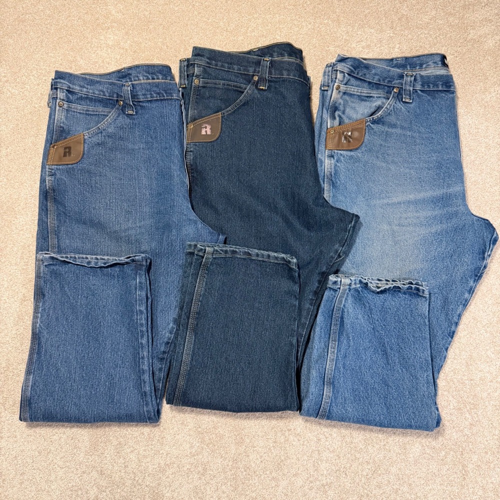 Wrangler RIGGS Workwear Jeans‎ Mens 42x30 Blue Bundle 3 Pair Relaxed Fit Denim